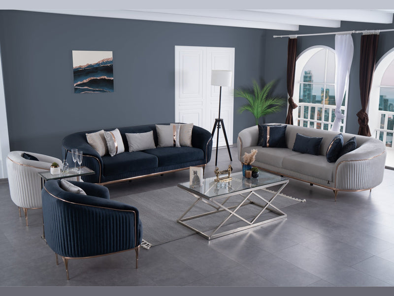 Pandora 100" Wide Striped Sofa - Gate FurnitureSofas