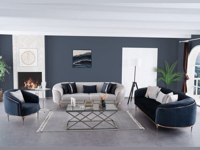 Pandora 100" Wide Striped Sofa - Gate FurnitureSofas