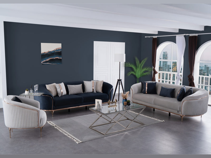 Pandora 100" Wide Striped Sofa - Gate FurnitureSofas