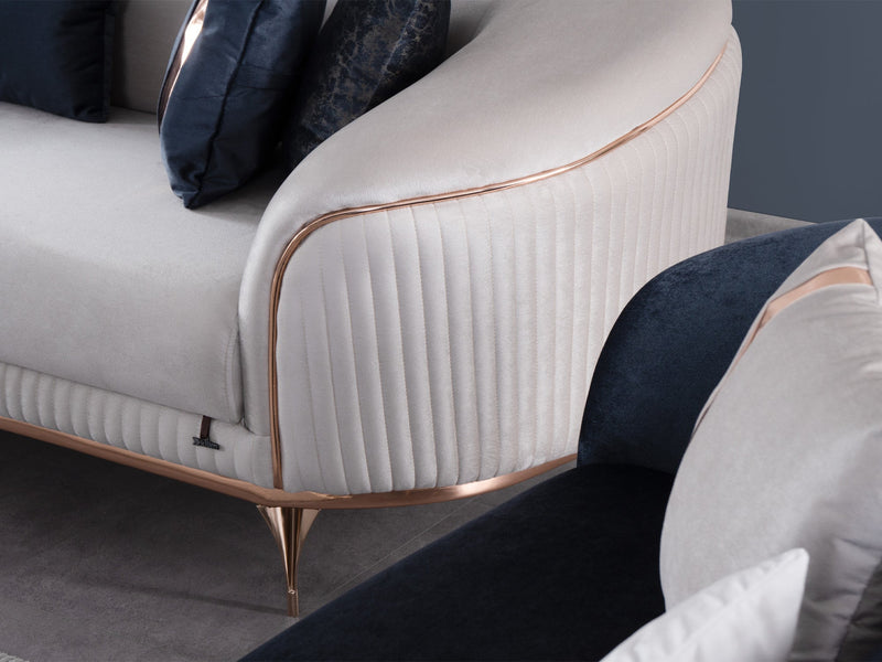 Pandora 100" Wide Striped Sofa - Gate FurnitureSofas