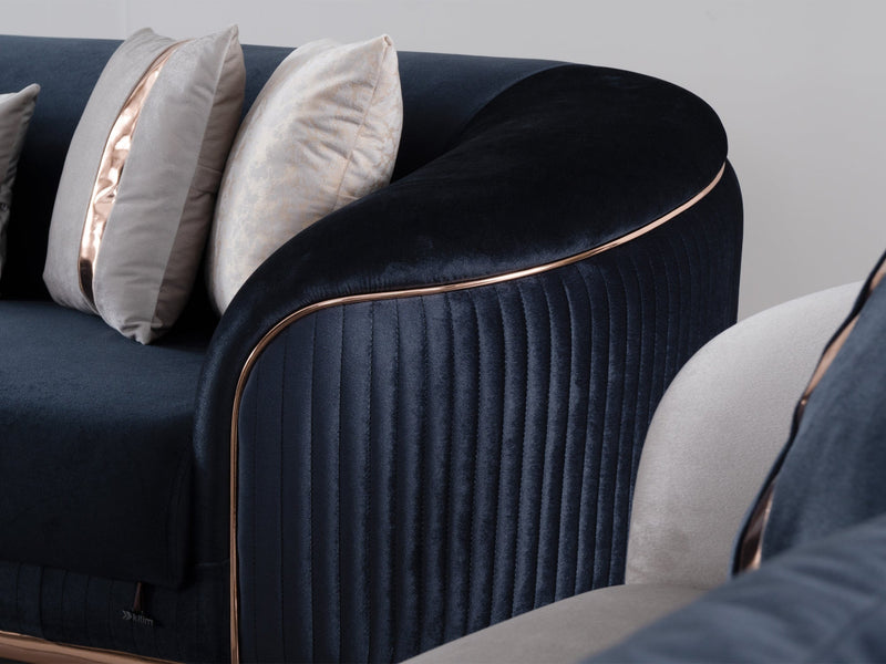 Pandora 100" Wide Striped Sofa - Gate FurnitureSofas