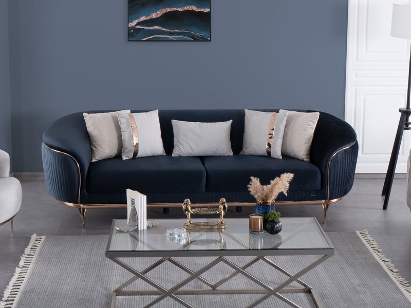 Pandora 100" Wide Striped Sofa - Gate FurnitureSofas