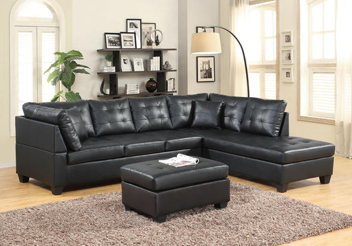 Papaver Black Sectional With Ottoman - Gate FurnitureSectional
