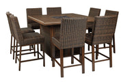 Paradise Trail Medium Brown Bar Table with Fire Pit - Gate FurnitureOutdoor Table
