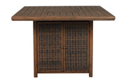 Paradise Trail Medium Brown Bar Table with Fire Pit - Gate FurnitureOutdoor Table