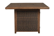 Paradise Trail Medium Brown Bar Table with Fire Pit - Gate FurnitureOutdoor Table