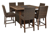 Paradise Trail Medium Brown Bar Table with Fire Pit - Gate FurnitureOutdoor Table