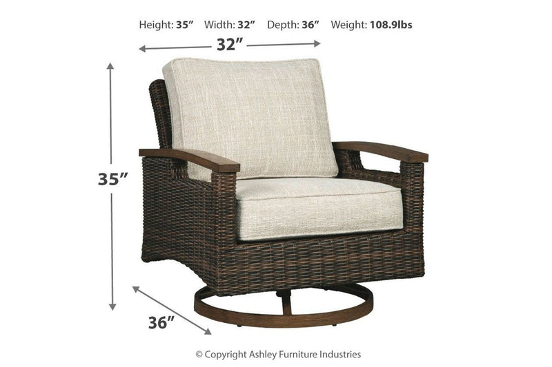 Paradise Trail Medium Brown Swivel Lounge Chair (Set of 2) - Gate FurnitureOutdoor Chair