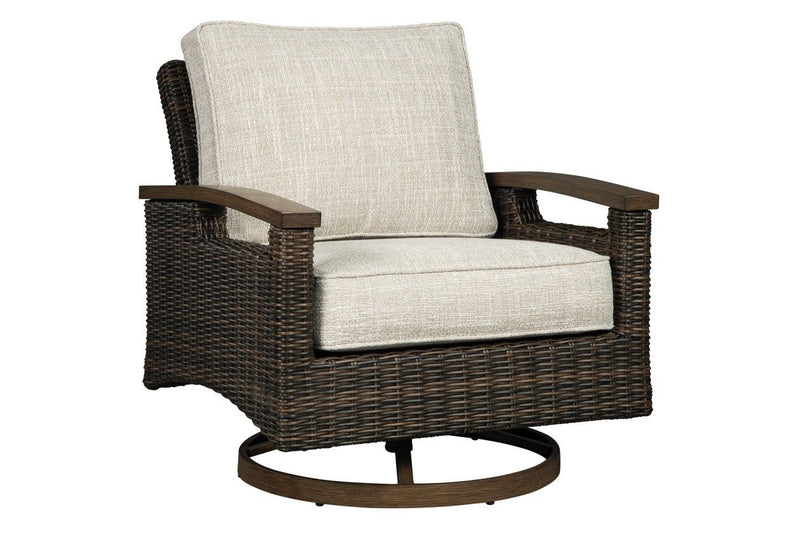 Paradise Trail Medium Brown Swivel Lounge Chair (Set of 2) - Gate FurnitureOutdoor Chair