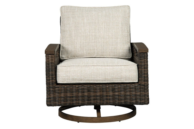 Paradise Trail Medium Brown Swivel Lounge Chair (Set of 2) - Gate FurnitureOutdoor Chair