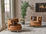 Paris 3-pieces (Sofa & Loveseat & Chair) Livingroom Set Brown in Brown - 101-PAR-ZEG04-321