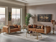 Paris 3-pieces (Sofa & Loveseat & Chair) Livingroom Set Brown in Brown - 101-PAR-ZEG04-321