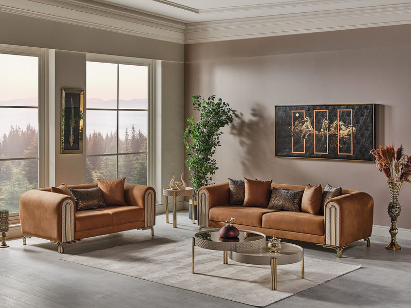 Paris 3-pieces (Sofa & Loveseat & Chair) Livingroom Set Brown in Brown - 101-PAR-ZEG04-321