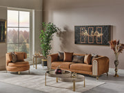 Paris 3-pieces (Sofa & Loveseat & Chair) Livingroom Set Brown in Brown - 101-PAR-ZEG04-321