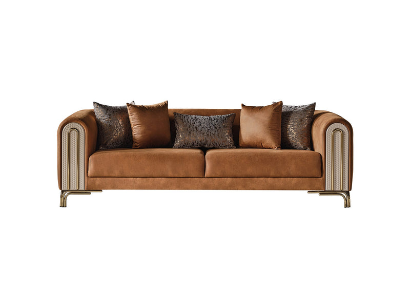 Paris 3-pieces (Sofa & Loveseat & Chair) Livingroom Set Brown in Brown - 101-PAR-ZEG04-321
