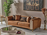 Paris 3-pieces (Sofa & Loveseat & Chair) Livingroom Set Brown in Brown - 101-PAR-ZEG04-321