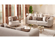Paris 3-pieces (Sofa & Loveseat & Chair) Livingroom Set Cream in Cream - 101-PAR-ZEG02-321