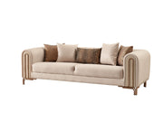 Paris 3-pieces (Sofa & Loveseat & Chair) Livingroom Set Cream in Cream - 101-PAR-ZEG02-321