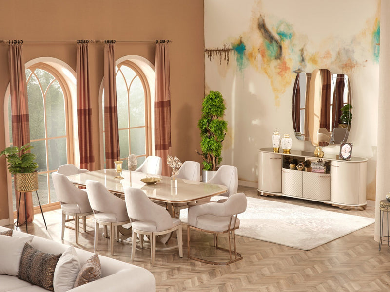 Paris 83" Wide 4 Door Buffet With Mirror - Gate FurnitureBuffets & Sideboards