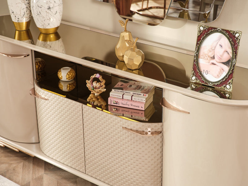 Paris 83" Wide 4 Door Buffet With Mirror - Gate FurnitureBuffets & Sideboards