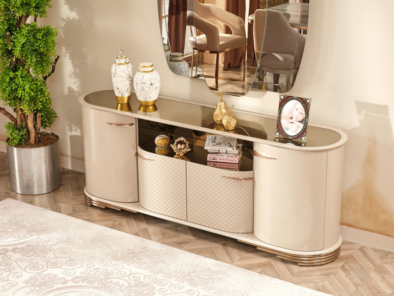 Paris 83" Wide 4 Door Buffet With Mirror - Gate FurnitureBuffets & Sideboards