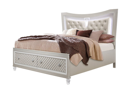 Paris Champagne King Bed With Led - Gate FurnitureKing Bed