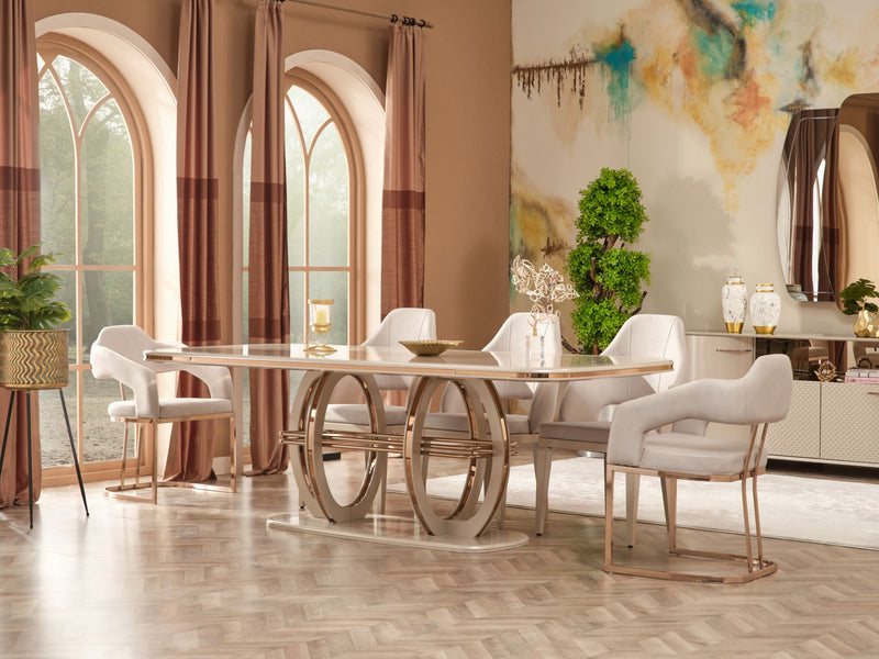 Paris Diningroom (Consol With Mirror & Dining Table & 6 Dining Chair) - 115-PAR-SET