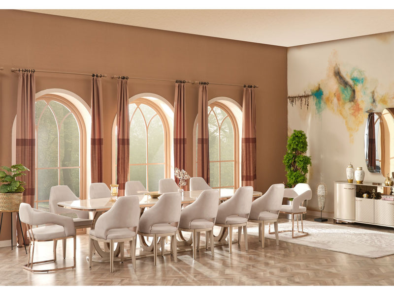 Paris Diningroom (Consol With Mirror & Dining Table & 6 Dining Chair) - 115-PAR-SET