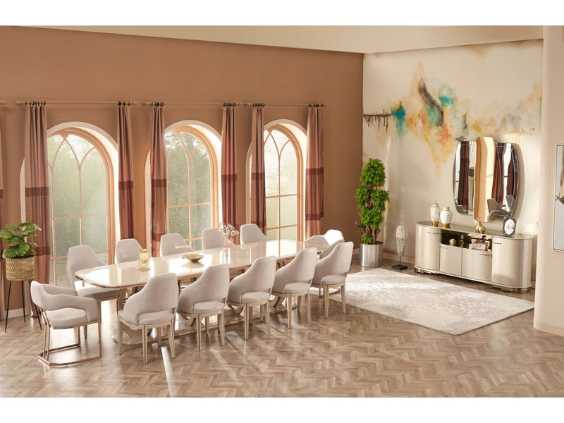 Paris Diningroom (Consol With Mirror & Dining Table & 6 Dining Chair) - 115-PAR-SET