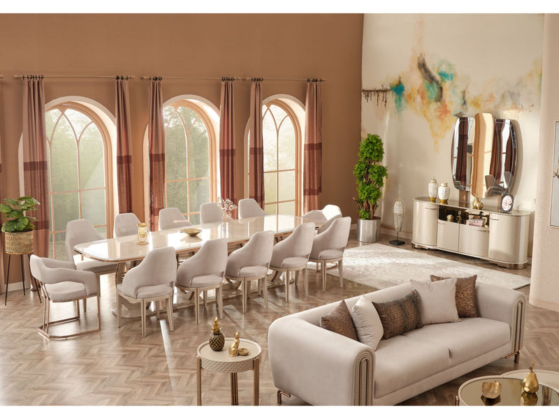 Paris Diningroom (Consol With Mirror & Dining Table & 6 Dining Chair) - 115-PAR-SET