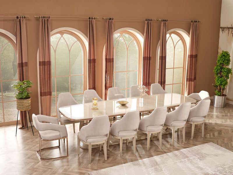 Paris Diningroom (Consol With Mirror & Dining Table & 6 Dining Chair) - 115-PAR-SET
