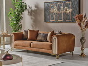 Paris Stationary 4 Seat Sofa Brown in Brown - 101-PAR-ZEG04-4