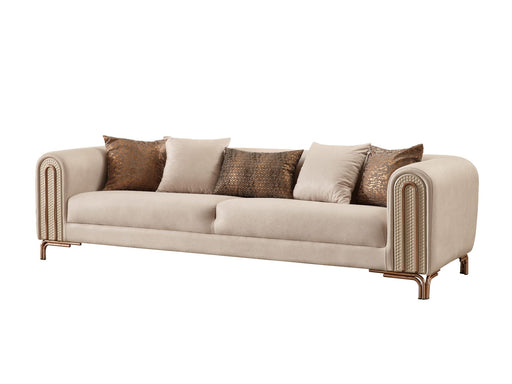 Paris Stationary 4 Seat Sofa Cream in Cream - 101-PAR-ZEG02-4