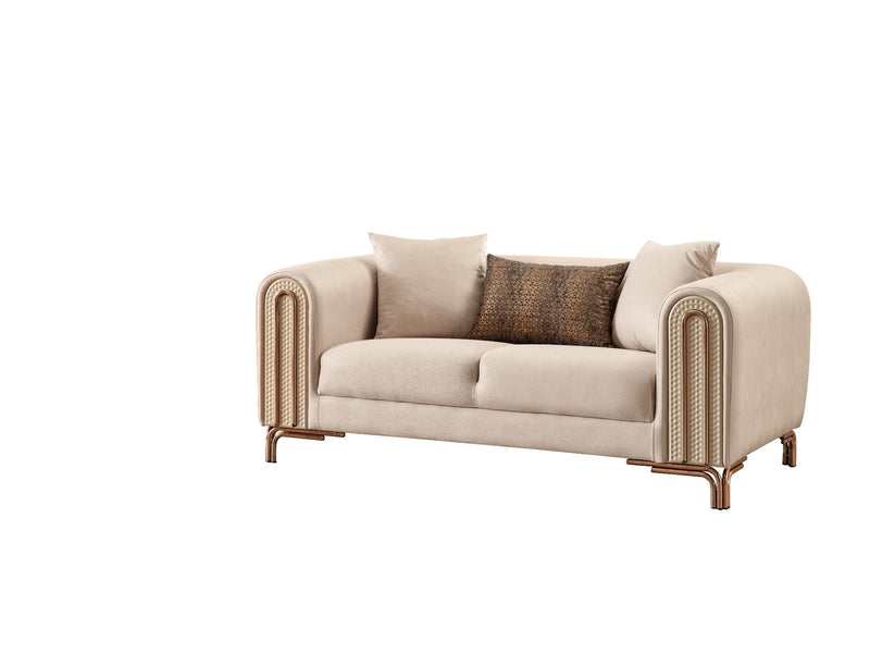 Paris Stationary Loveseat Cream in Cream - 101-PAR-ZEG02-2