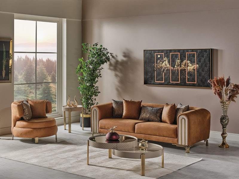 Paris Stationary Sofa Brown in Brown - 101-PAR-ZEG04-3