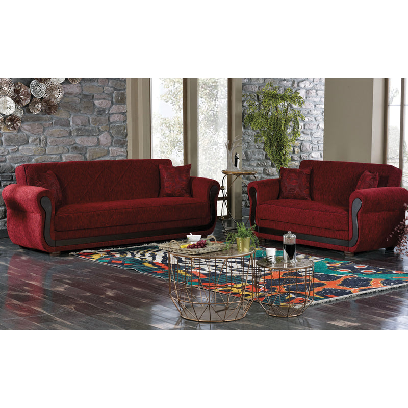 Parkave 67 in. Convertible Sleeper Loveseat in Red with Storage - Gate FurnitureLoveseat