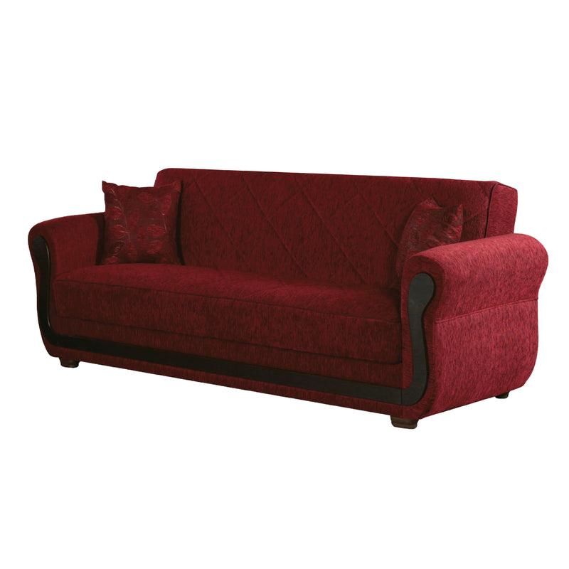 Parkave 91 in. Convertible Sleeper Sofa in Red with Storage - Gate FurnitureSleeper Sofa
