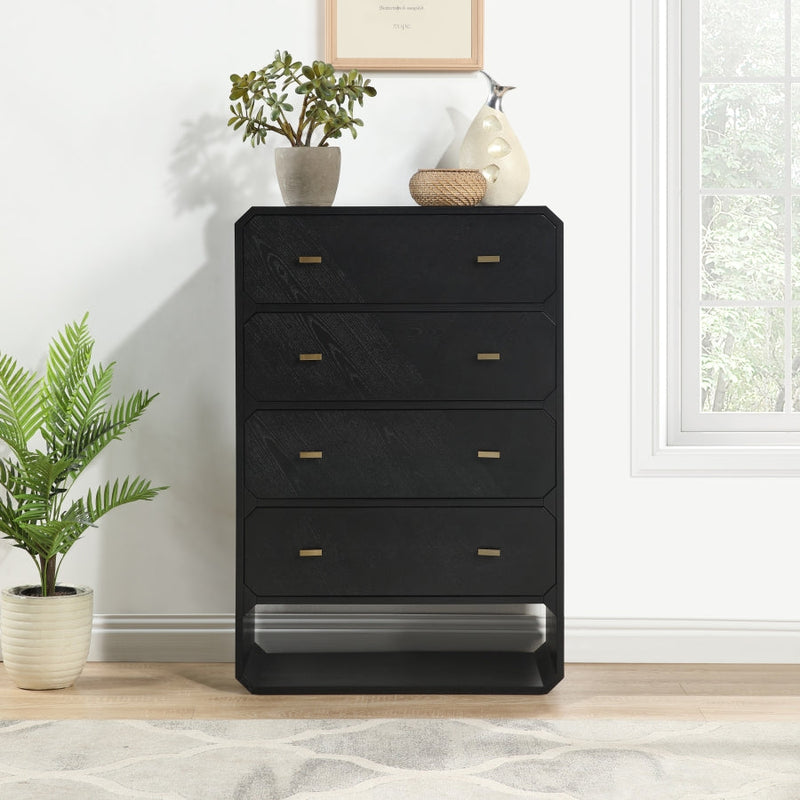 Parker Ash Veneer Chest in Black - 300Black-CH