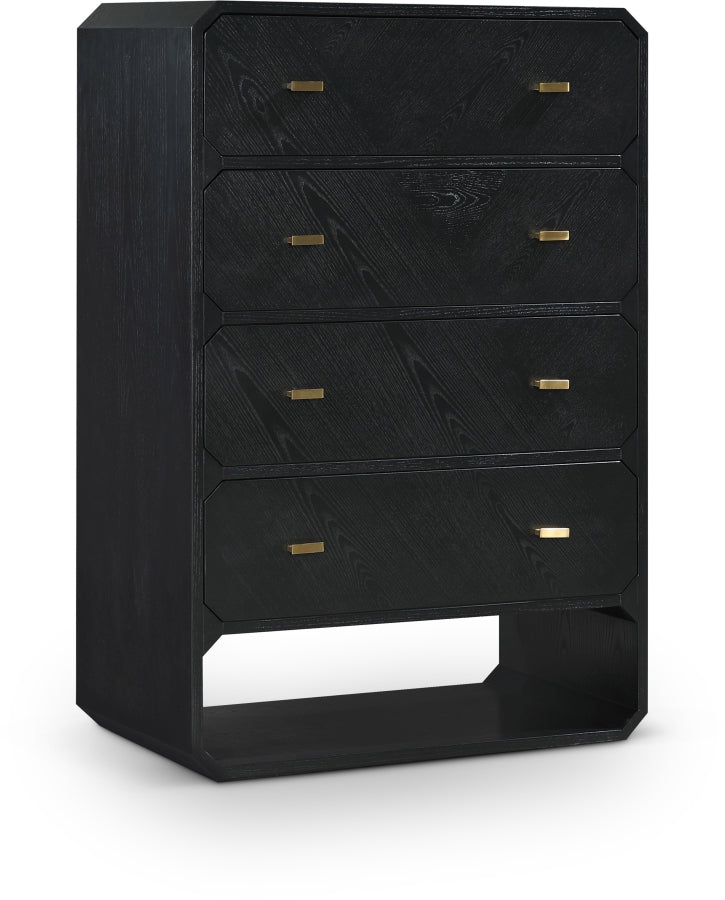 Parker Ash Veneer Chest in Black - 300Black-CH