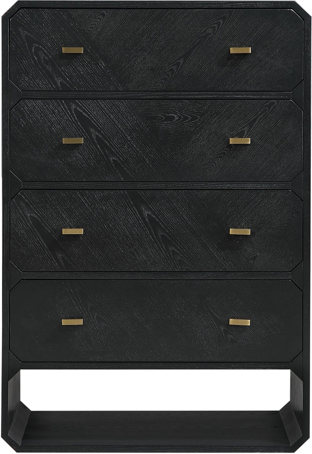 Parker Ash Veneer Chest in Black - 300Black-CH