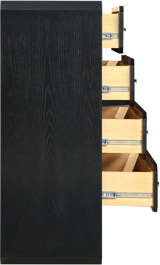 Parker Ash Veneer Chest in Black - 300Black-CH