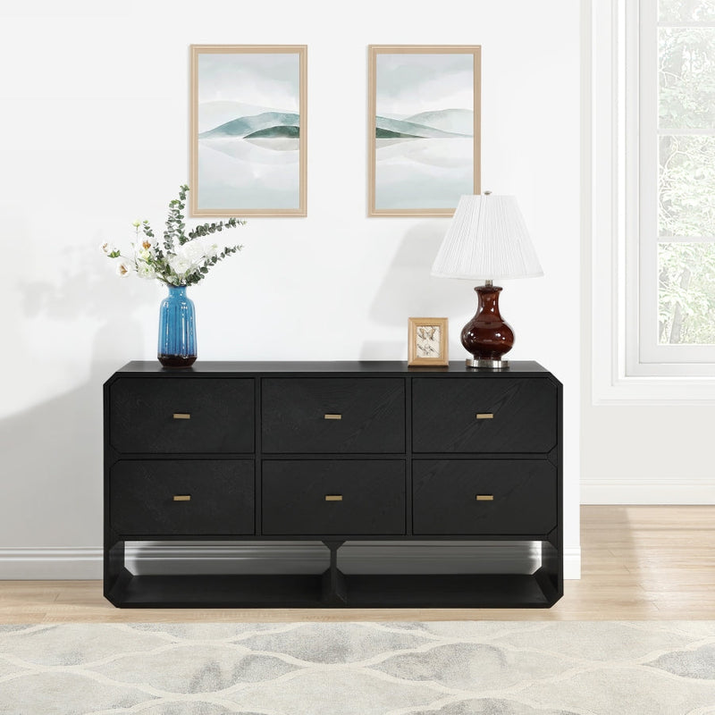 Parker Ash Veneer Dresser in Black - 300Black-D