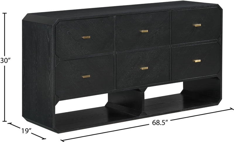 Parker Ash Veneer Dresser in Black - 300Black-D