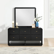 Parker Ash Veneer Framed Mirror in Black - 300Black-M