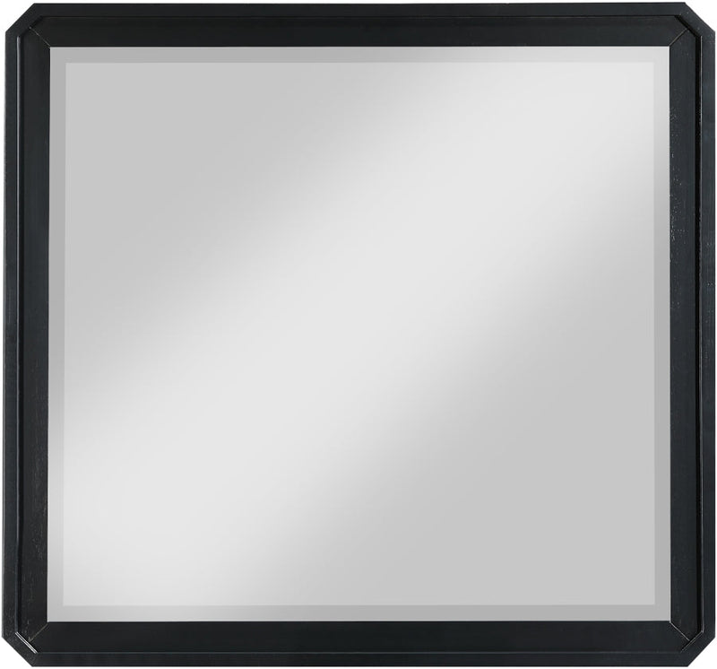 Parker Ash Veneer Framed Mirror in Black - 300Black-M