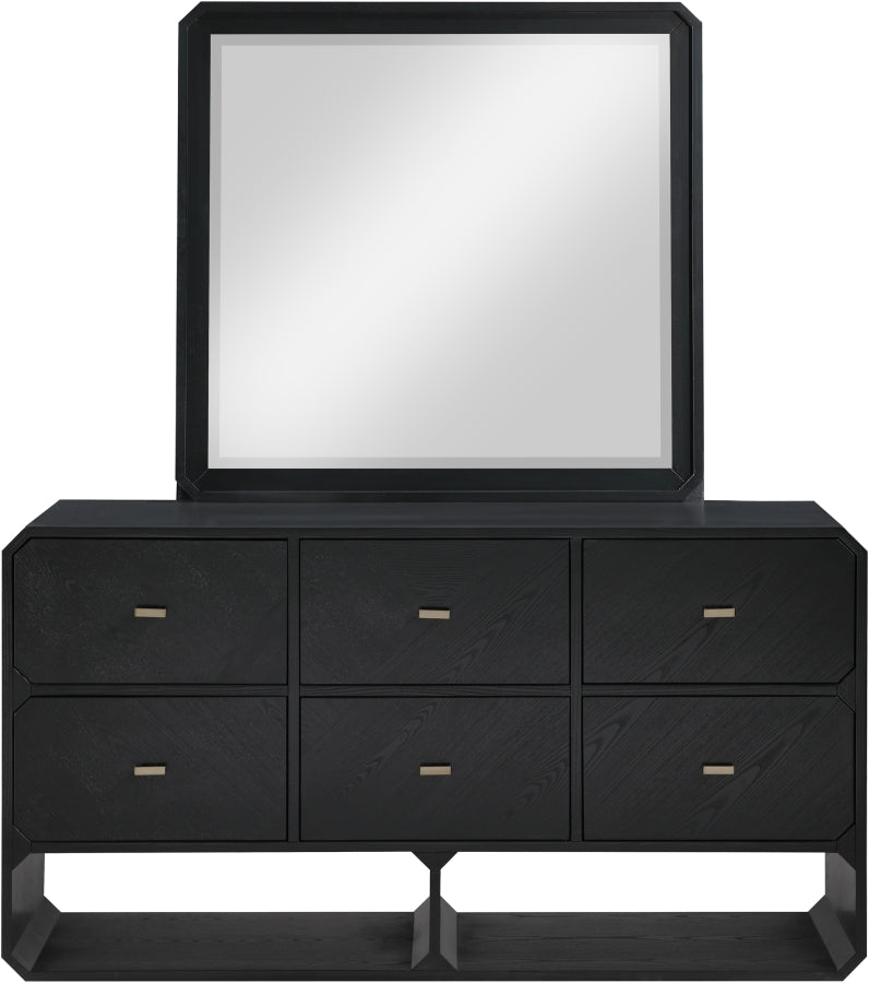 Parker Ash Veneer Framed Mirror in Black - 300Black-M
