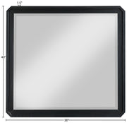 Parker Ash Veneer Framed Mirror in Black - 300Black-M