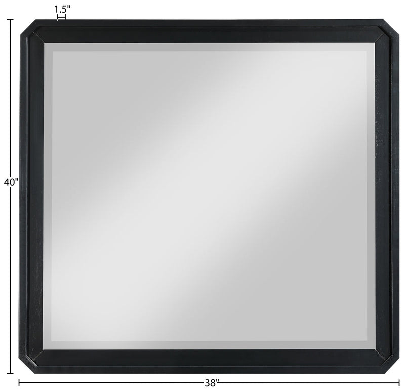 Parker Ash Veneer Framed Mirror in Black - 300Black-M