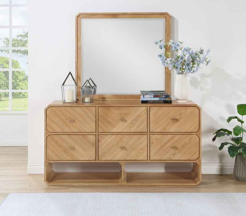 Parker Ash Veneer Framed Mirror in Natural - 300Natural-M