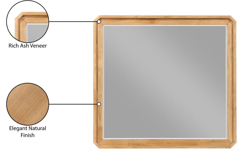 Parker Ash Veneer Framed Mirror in Natural - 300Natural-M